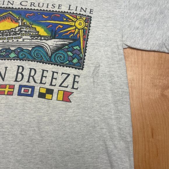 Vintage Dolphin Cruise Ocean Breeze Medium Solid Gray Short Sleeve T-Shirt - Picture 5 of 10